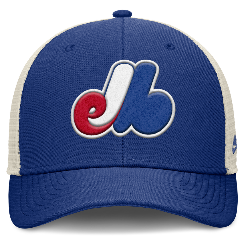 Montreal Expos Nike Rise Royal Adjustable Snapback Trucker Hat - Pro Jersey Sports