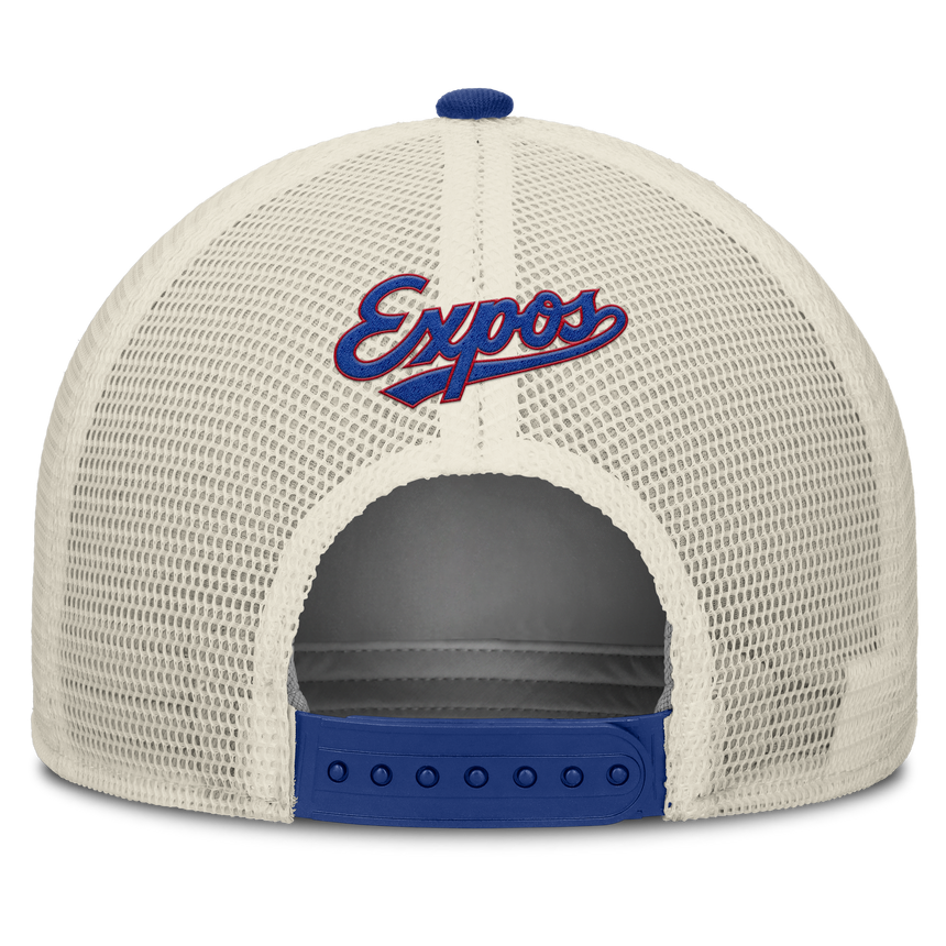Montreal Expos Nike Rise Royal Adjustable Snapback Trucker Hat - Pro Jersey Sports