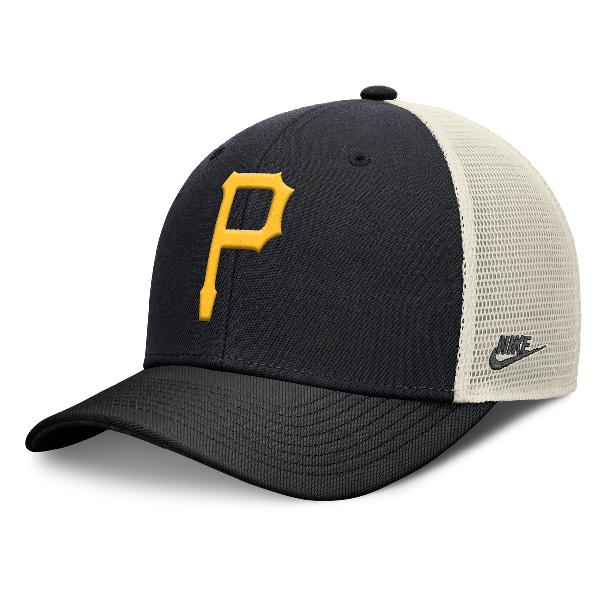 Pittsburgh Pirates Nike Rise Black Adjustable Snapback Trucker Hat - Pro Jersey Sports