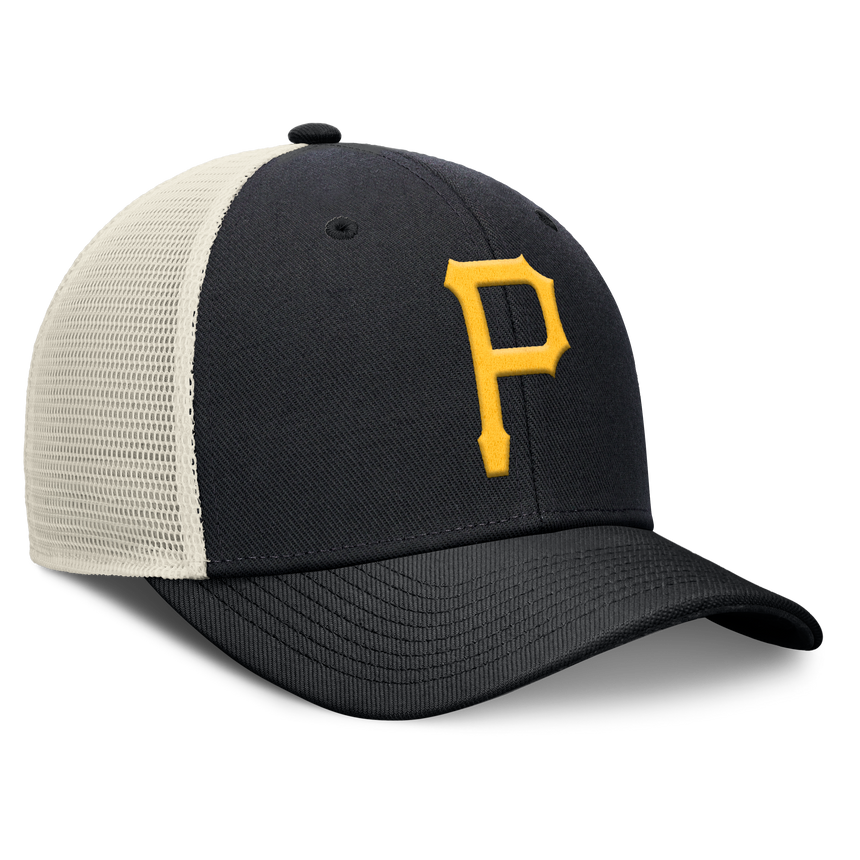 Pittsburgh Pirates Nike Rise Black Adjustable Snapback Trucker Hat - Pro Jersey Sports