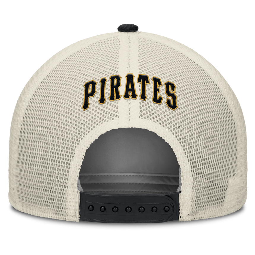 Pittsburgh Pirates Nike Rise Black Adjustable Snapback Trucker Hat - Pro Jersey Sports