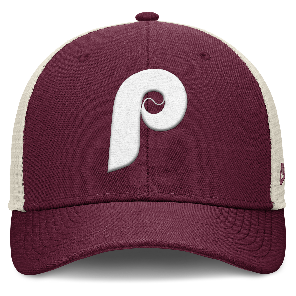 Philadelphia Phillies Nike Rise Maroon Adjustable Snapback Trucker Hat - Pro Jersey Sports