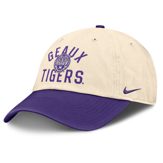 LSU Tigers Nike Unisex 2026 Primetime Natural 2-Tone Club Adjustable Hat - Natural - Pro Jersey Sports