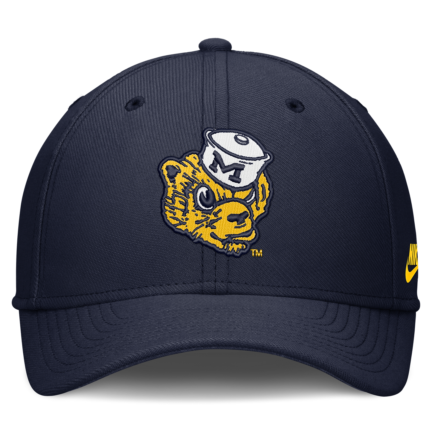 Michigan Wolverines Nike Brand Rise Retro Logo Flex Hat-Navy