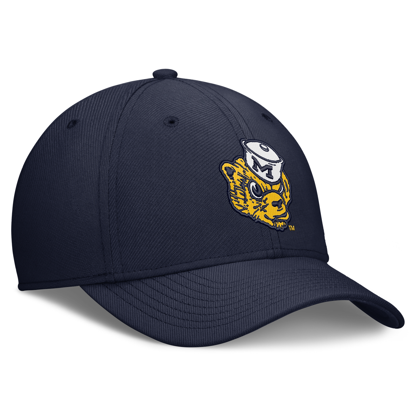 Michigan Wolverines Nike Brand Rise Retro Logo Flex Hat-Navy