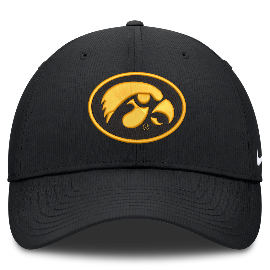 Iowa Hawkeyes Black Nike Club Performance Adjustable Hat - Pro Jersey Sports