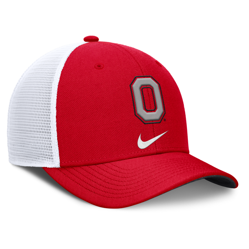 Ohio State Buckeyes Nike Rise Red Adjustable Snapback Trucker Hat - Pro Jersey Sports