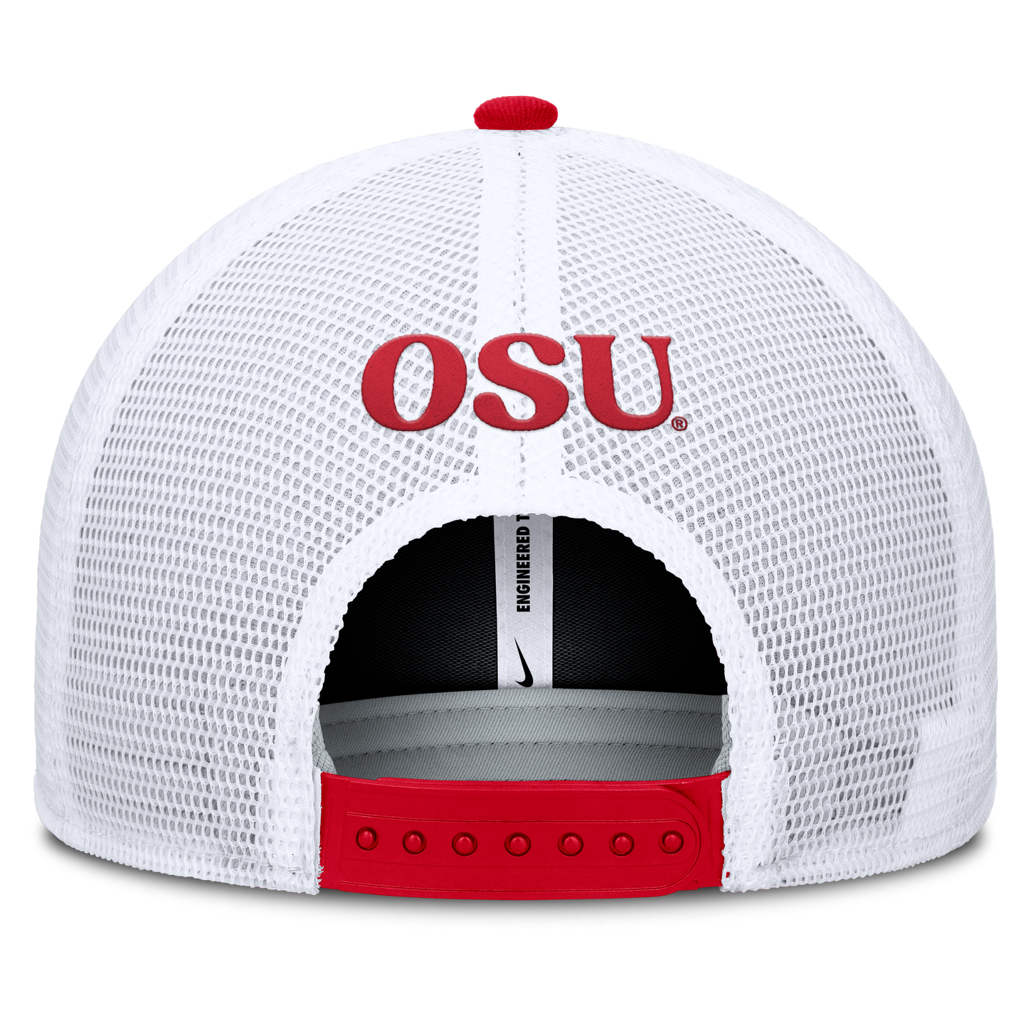 Ohio State Buckeyes Nike Rise Red Adjustable Snapback Trucker Hat - Pro Jersey Sports