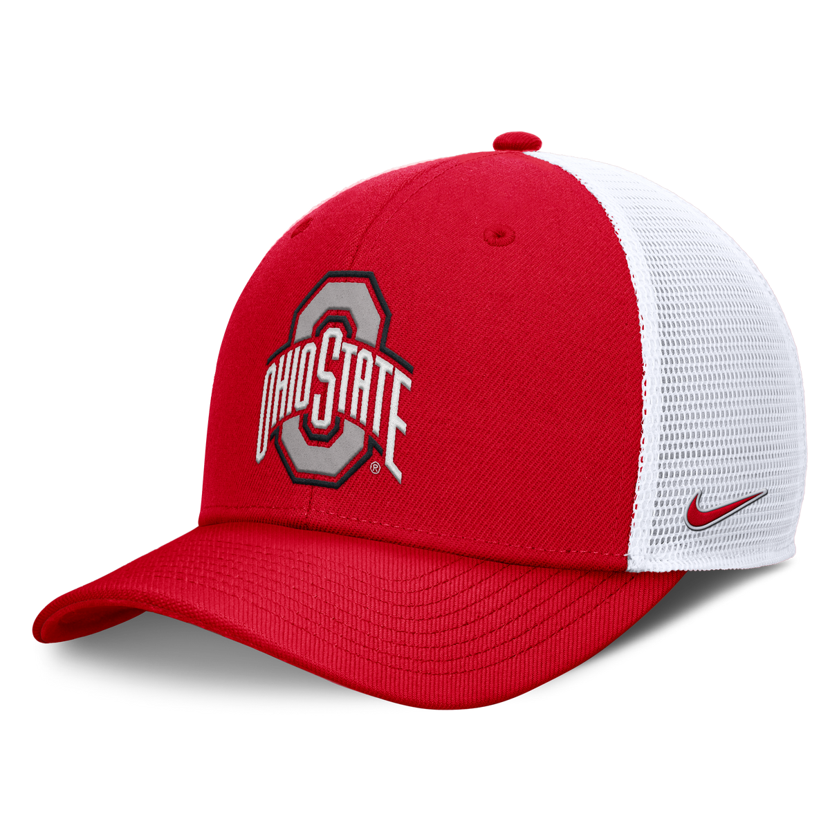 Ohio State Buckeyes Nike Club Red Adjustable Snapback Trucker Hat