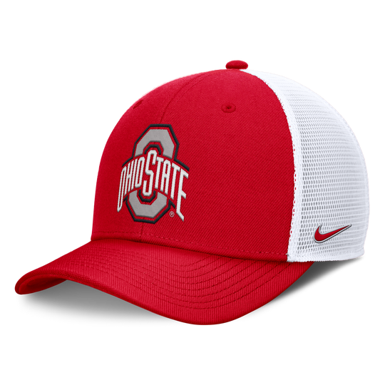 Ohio State Buckeyes Nike Club Red Adjustable Snapback Trucker Hat
