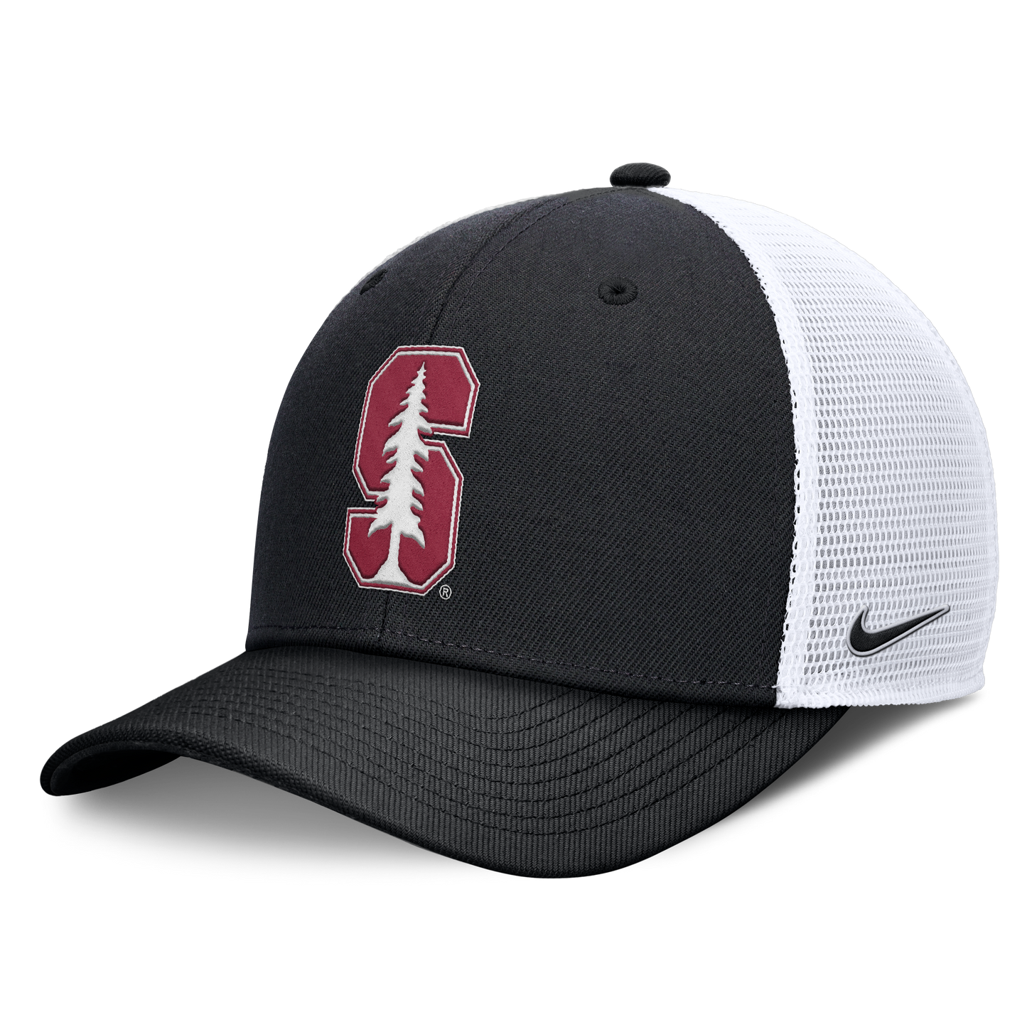 Stanford Cardinal Nike Dri Fit Club Black Structured Adjustable Trucker Hat