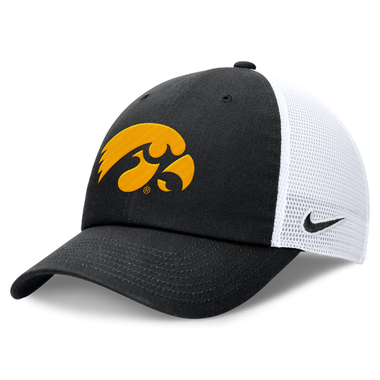Iowa Hawkeyes Nike Black Club Unstructured Adjustable Trucker Hat