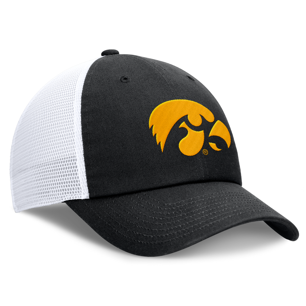Iowa Hawkeyes Nike Black Club Unstructured Adjustable Trucker Hat