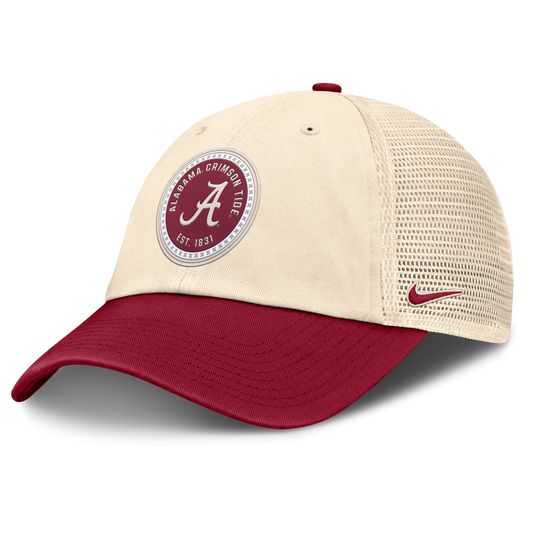 Men's Alabama Crimson Tide Nike Club Primetime Unstructured Trucker Cap-Natural - Pro Jersey Sports