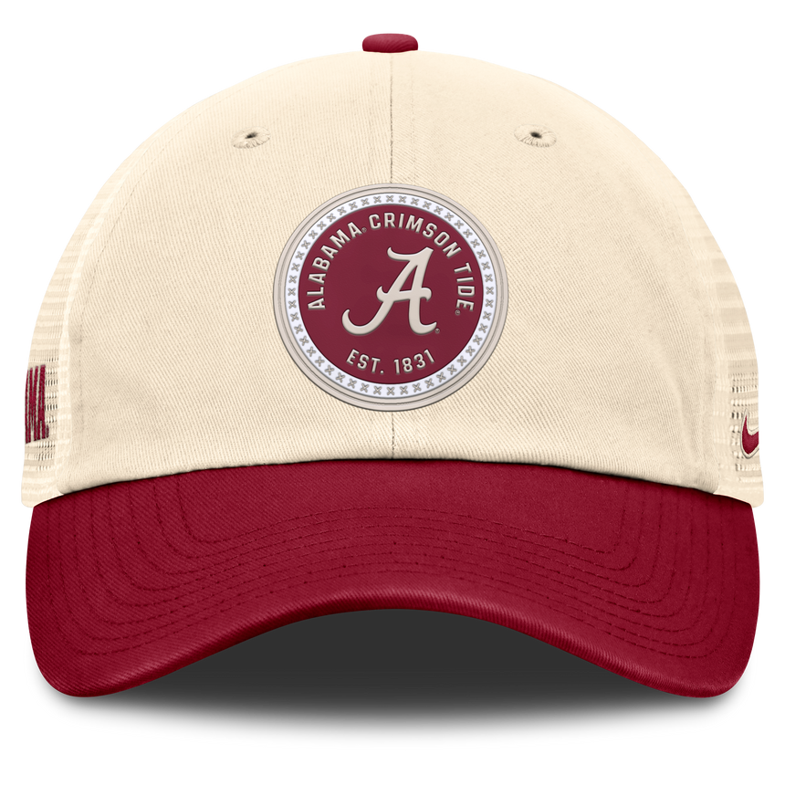 Men's Alabama Crimson Tide Nike Club Primetime Unstructured Trucker Cap-Natural - Pro Jersey Sports