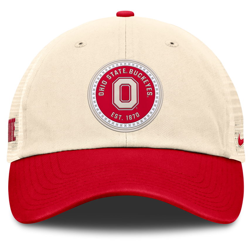 Men's Ohio State Buckeyes Nike Club Primetime Unstructured Trucker Cap-Natural - Pro Jersey Sports