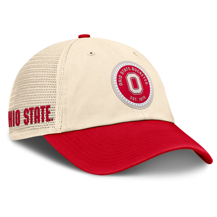 Men's Ohio State Buckeyes Nike Club Primetime Unstructured Trucker Cap-Natural - Pro Jersey Sports