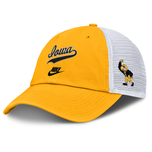 Iowa Hawkeyes Nike Yellow Legacy Club Unstructured Adjustable Trucker Hat - Pro Jersey Sports
