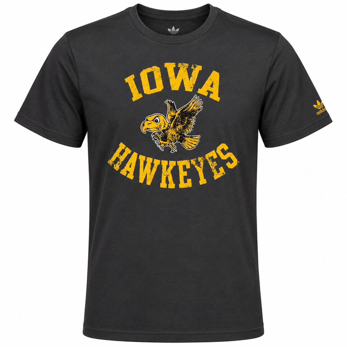 NCAA Mens adidas Iowa Hawkeyes Storm Gray Gym Class Tee