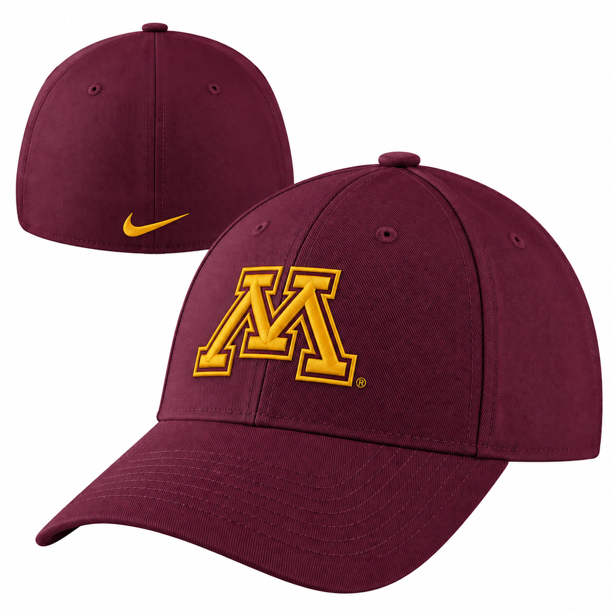 NCAA Minnesota Golden Gophers Adult Maroon Swoosh Flex Hat By Nike