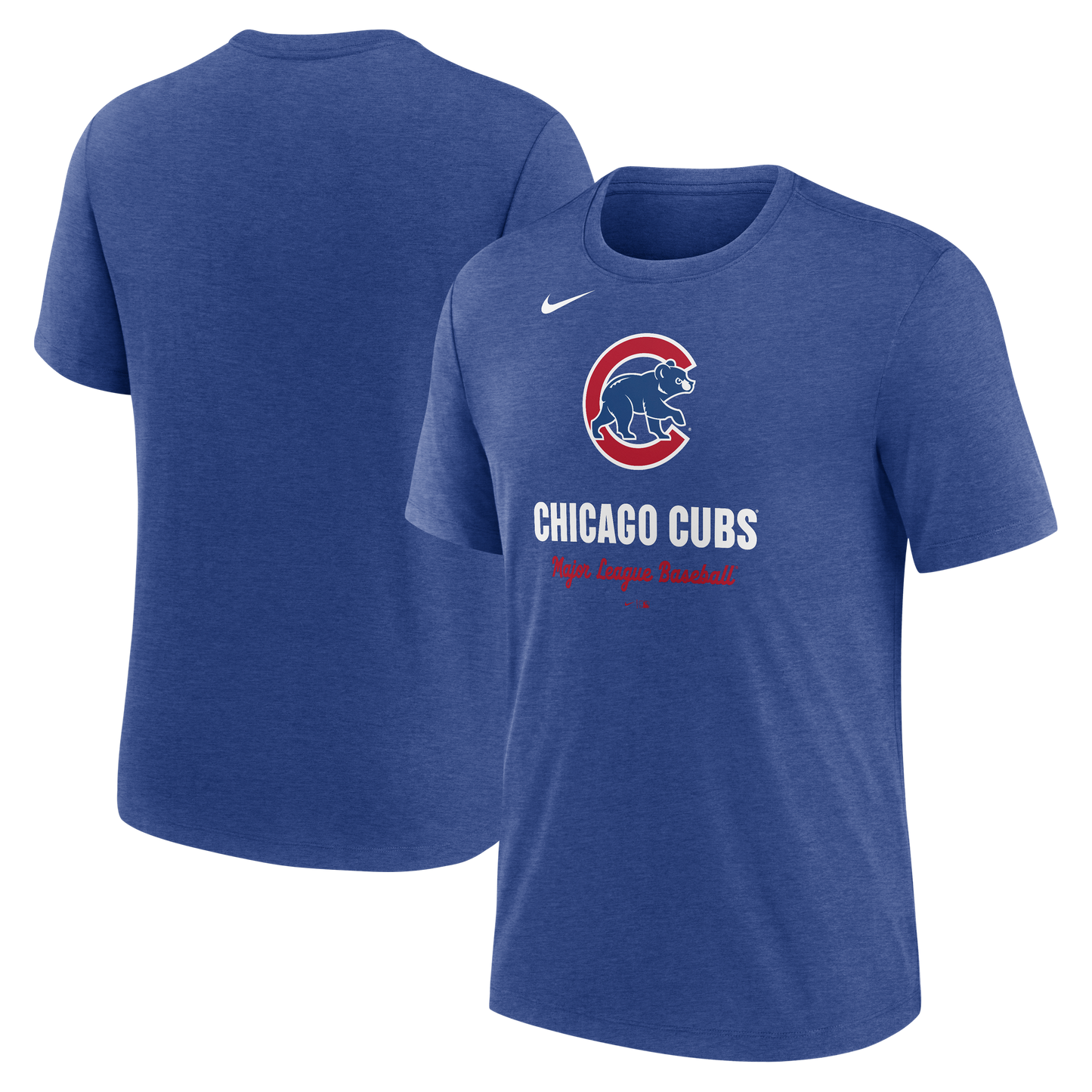 Men's Chicago Cubs Nike Heather Royal Logo Tri-Blend T-Shirt - Pro Jersey Sports