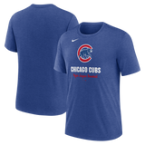 Men's Chicago Cubs Nike Heather Royal Logo Tri-Blend T-Shirt - Pro Jersey Sports