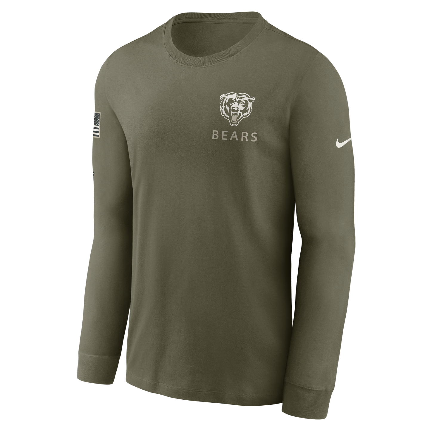 Men's Nike Chicago Bears 2025 Salute To Service Olive Green Long Sleeve T-Shirt - Pro Jersey Sports