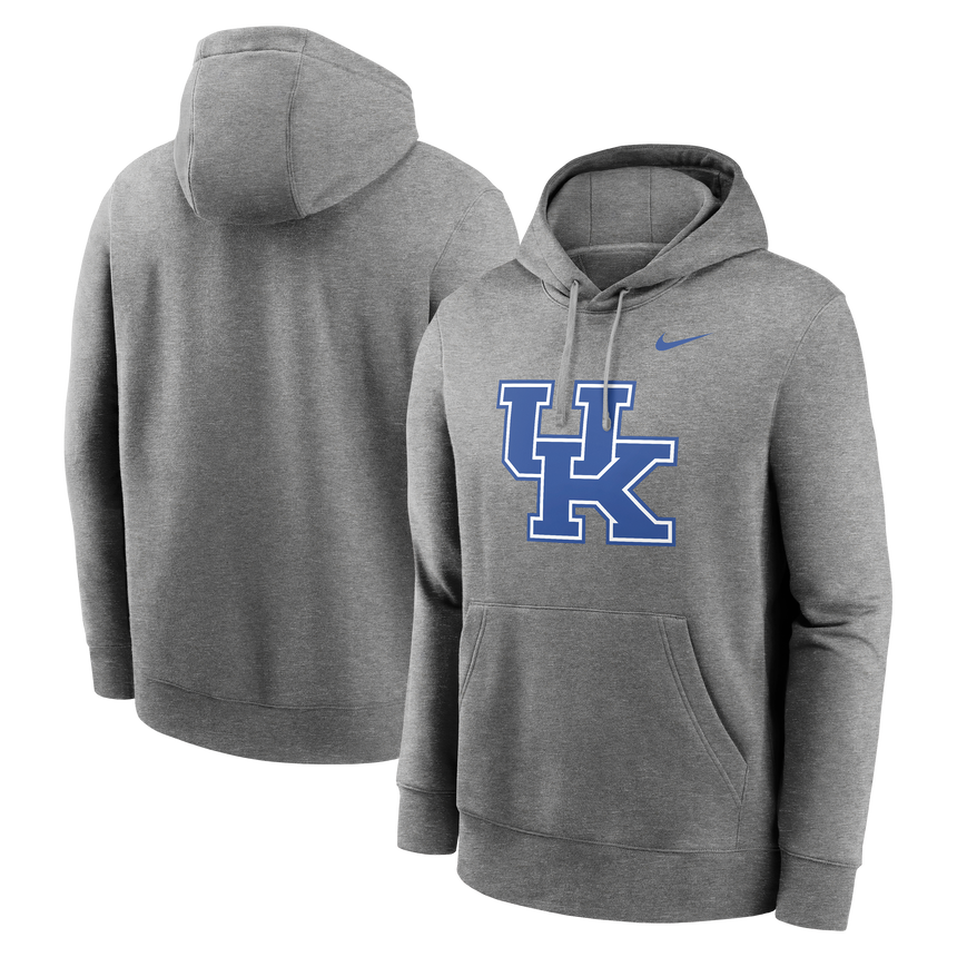 Men's Kentucky Wildcats Nike Gray Primary Logo Fleece Hoodie - Pro Jersey Sports