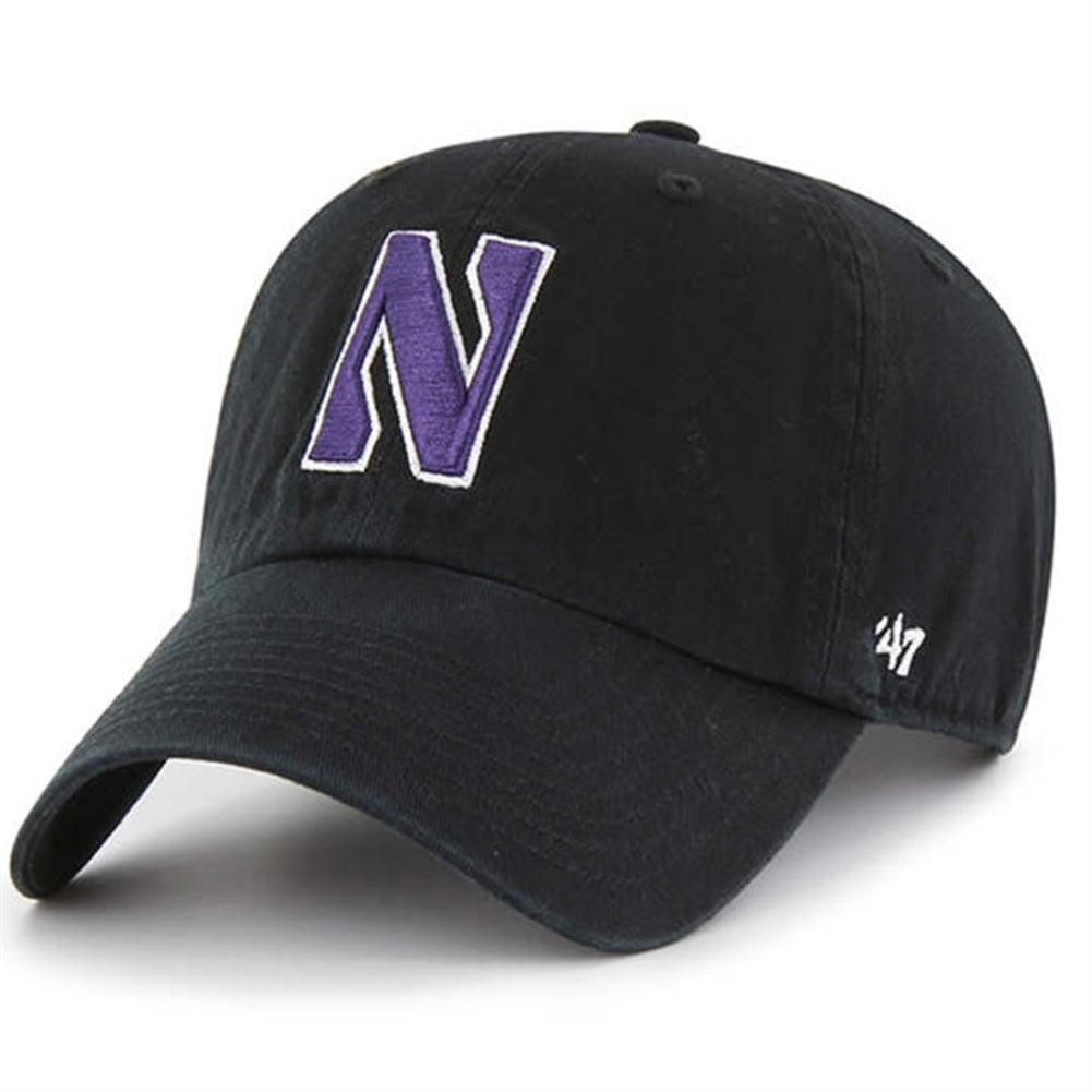 Northwestern Wildcats Black Cleanup Adjustable Hat By '47 brand - Pro Jersey Sports