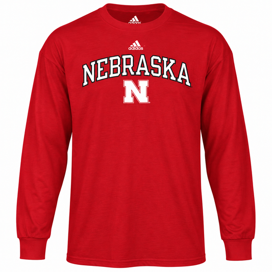Nebraska Corn Huskers Adidas Long Sleeve In Play T-Shirt