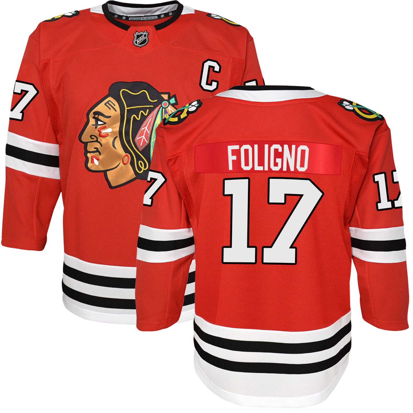 Youth Nick Foligno Chicago Blackhawks Red Home NHL Premier Premium Jersey - Pro Jersey Sports