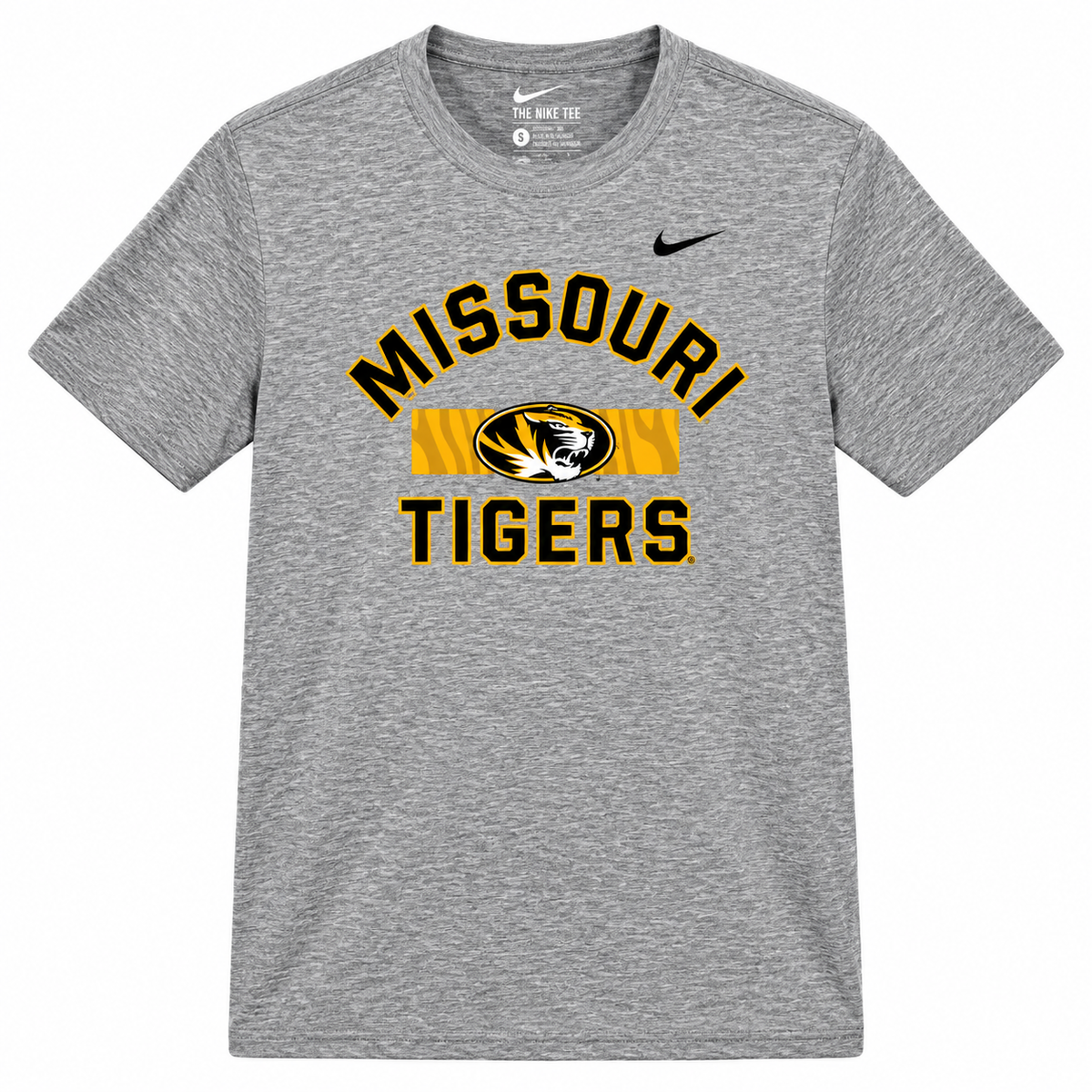 Nike Men's Missouri Tigers Team Logo Stripe Cotton Short-Sleeve T-Shirt