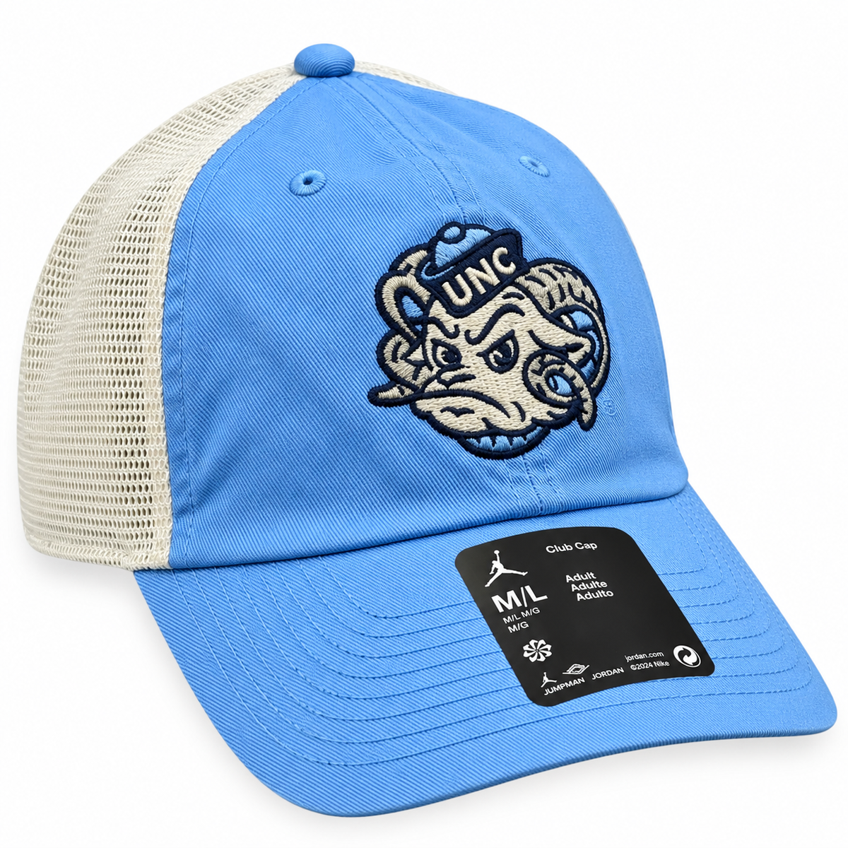 North Carolina Tar Heels Nike Carolina Blue Jumpman Club Unstructured Adjustable Trucker Hat