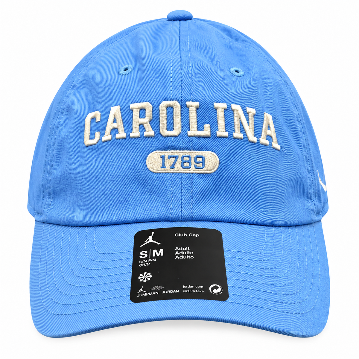 North Carolina Tar Heels Nike Club Carolina Blue Unstructured Adjustable Hat
