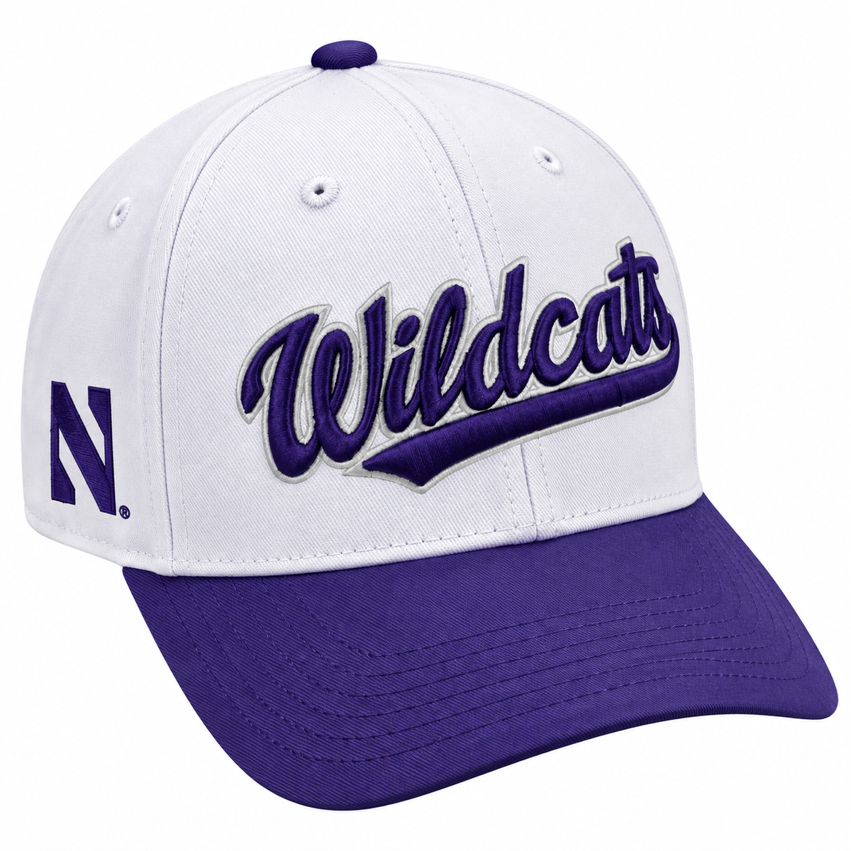 Northwestern Wildcats Top of the World Infield One Fit Flex Hat - White/Purple