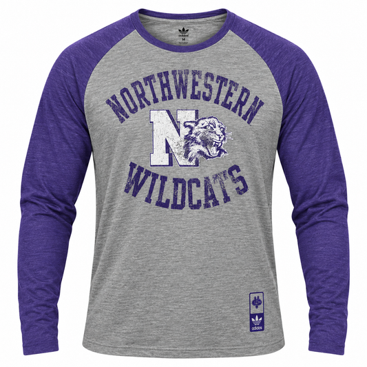 Northwestern Wildcats adidas Originals Gym Class Tri-Blend Long Sleeve Tee