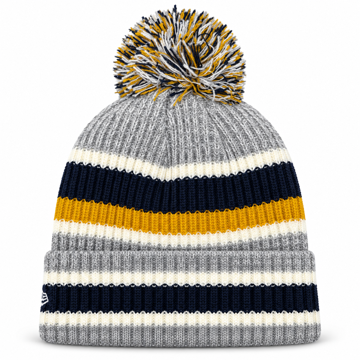 Notre Dame Fighting Irish New Era Knit Striped Classic Cuffed Knit Hat with Pom