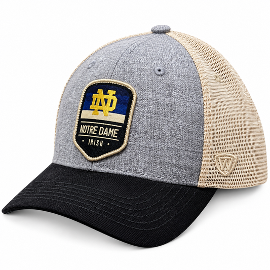 Notre Dame Fighting Irish Steel Heather Trucker Adjustable Top of the World Hat