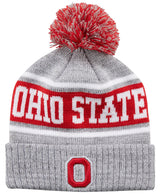 Ohio State Buckeyes Colosseum Gray Cuffed Pom Knit Hat - Pro Jersey Sports