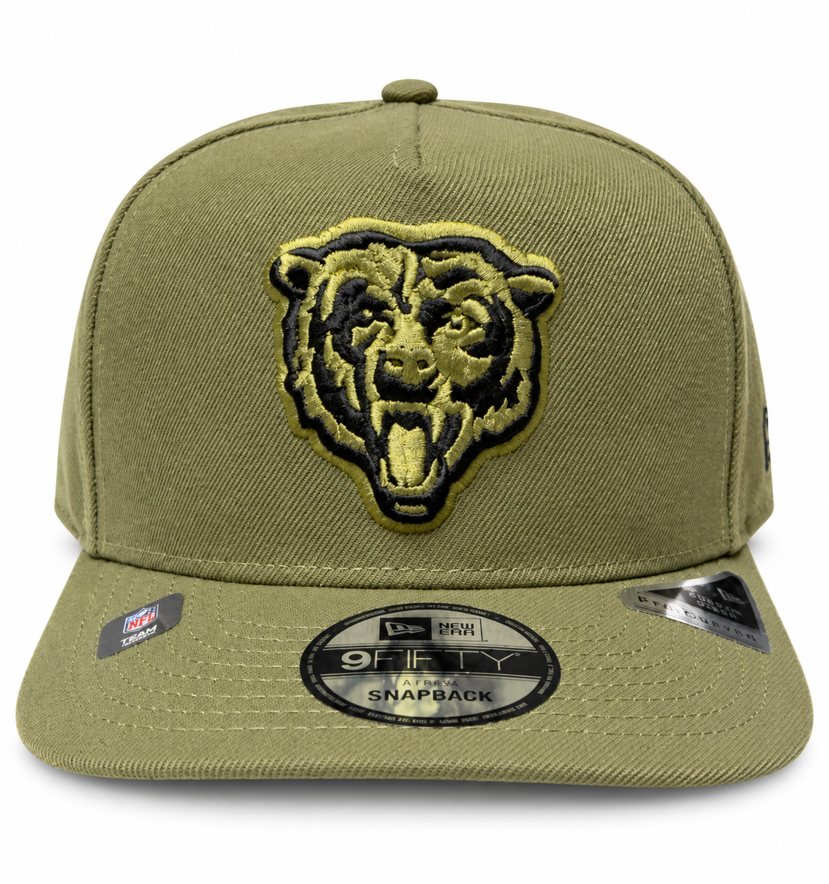 Men's Chicago Bears New Era Olive Green Primary Logo A-Frame 9FIFTY Snapback Hat