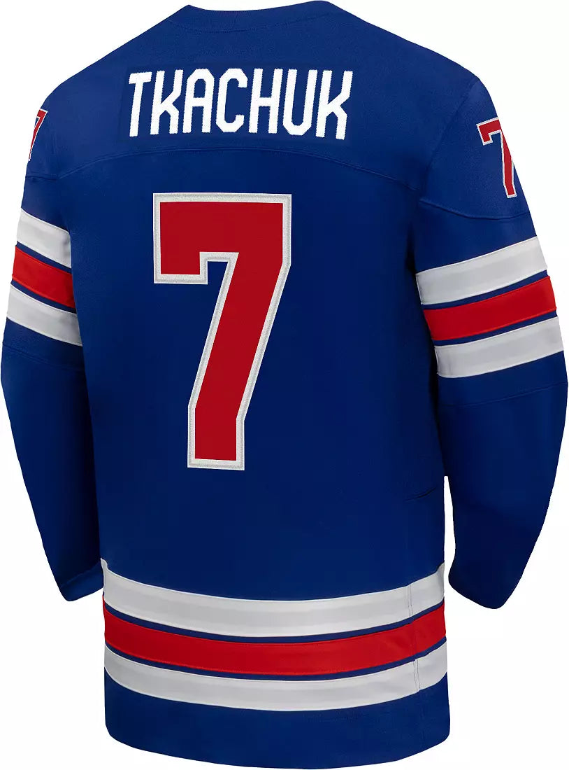 Men's Team USA Hockey Nike Brady Tkachuk #7 Blue Replica Jersey