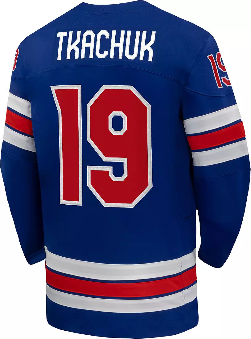 Men's Team USA Hockey Nike Matthew Tkachuk #19 Blue Replica Jersey