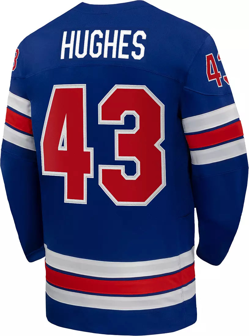 Men's Team USA Hockey Nike Quinn Hughes #43 Blue Replica Jersey
