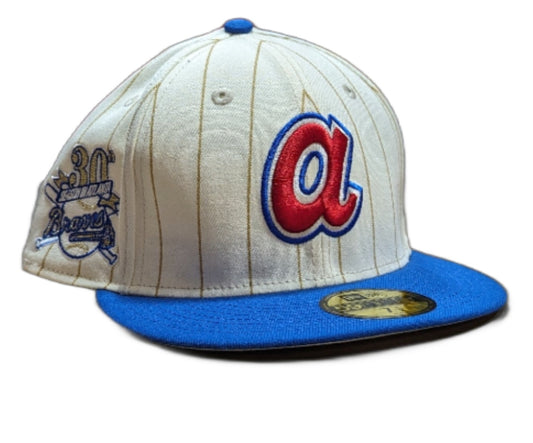 Atlanta Braves Historic Off White/Royal New Era 59FIFTY Fitted Hat