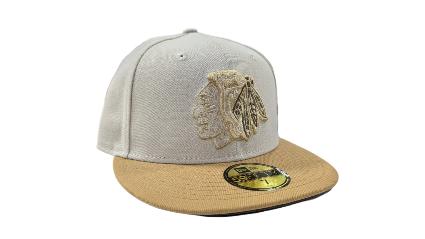 Chicago Blackhawks New Era Stone/Wheat 59FIFTY Fitted Hat