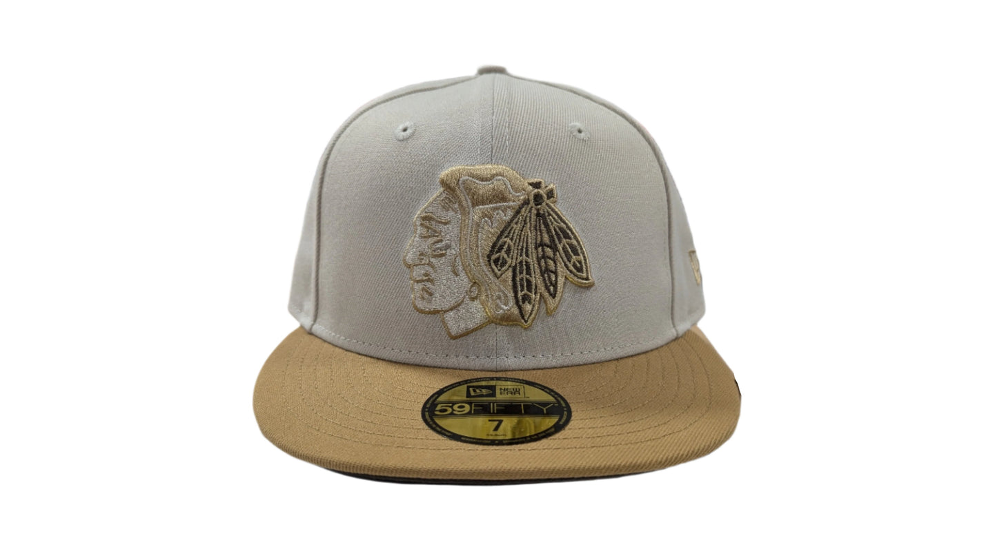 Chicago Blackhawks New Era Stone/Wheat 59FIFTY Fitted Hat