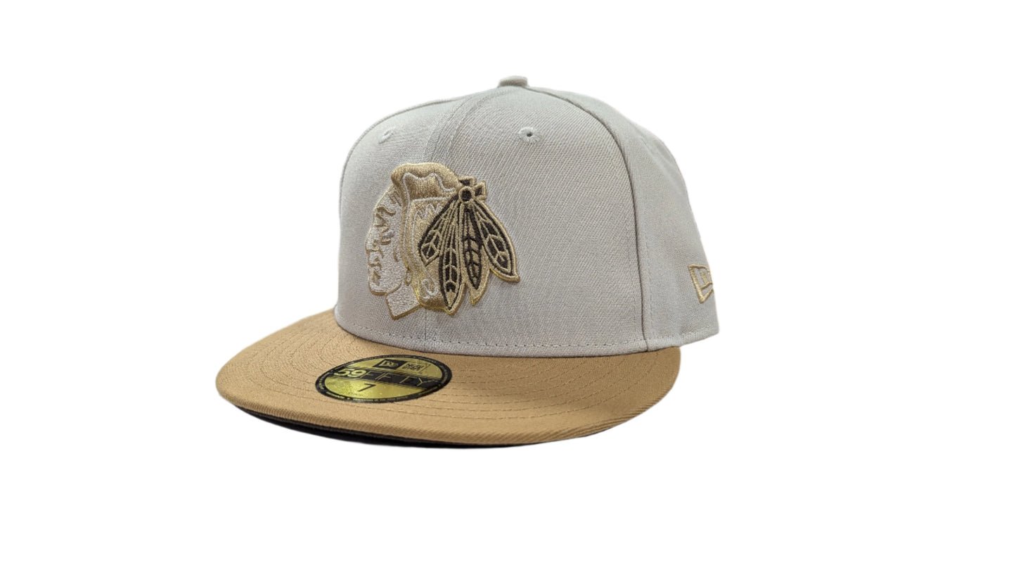 Chicago Blackhawks New Era Stone/Wheat 59FIFTY Fitted Hat