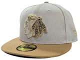 Chicago Blackhawks New Era Stone/Wheat 59FIFTY Fitted Hat - Pro Jersey Sports