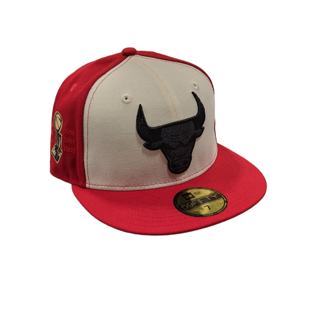 Chicago Bulls New Era Off White/Red 59FIFTY Fitted Hat