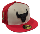 Chicago Bulls New Era Off White/Red 59FIFTY Fitted Hat - Pro Jersey Sports